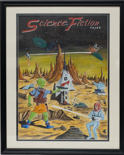 Science Fiction Tales Original 15x20 Painting (Signed by A. Paull, 1963)