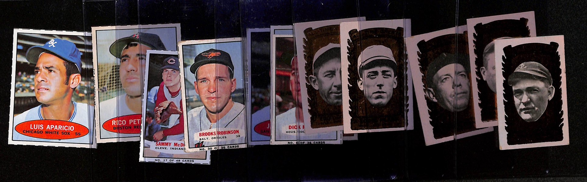 (12) Bazooka Baseball Cards (1963-1971) w. Hornsby, Plank, E. Collins, B. Robinson