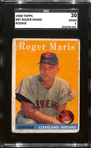 1958 Topps Roger Maris #47 Rookie Card Graded SGC 2