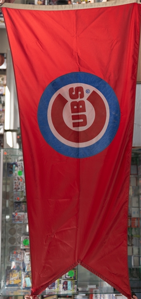 Circa 1980s 6'x3' Chicago Cubs Wrigley Field Banner (Originated from Former WGN Employee)