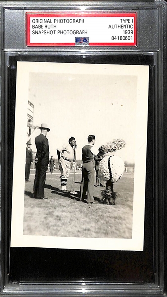 Original 1939 Babe Ruth Type 1 Photo in Tour of Japan Uniform w. PSA/DNA LOA (Kodak Paper, Dated 3/18/1939) 