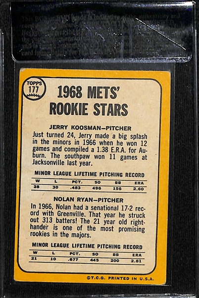1968 Nolan Ryan Rookie Card #177 Graded Beckett Raw Review BVG 4 