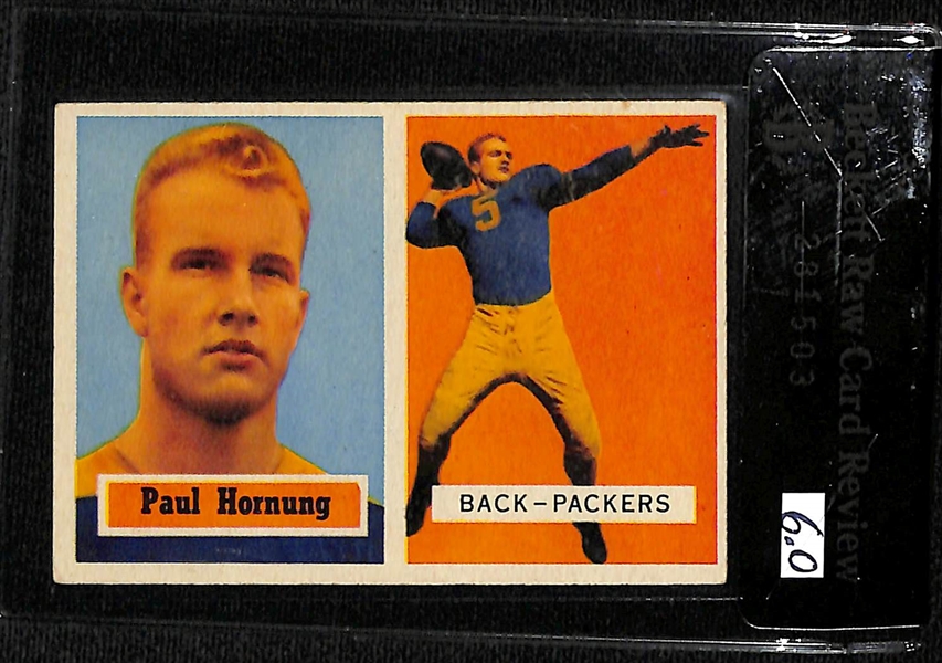 1957 Topps Paul Hornung Rookie Card #151 Graded Beckett Raw Review 6 (EX-MT)