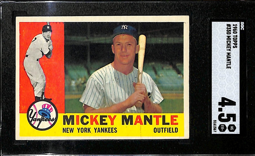 1960 Topps Mickey Mantle #350 Graded SGC 4.5 (VG-EX+)