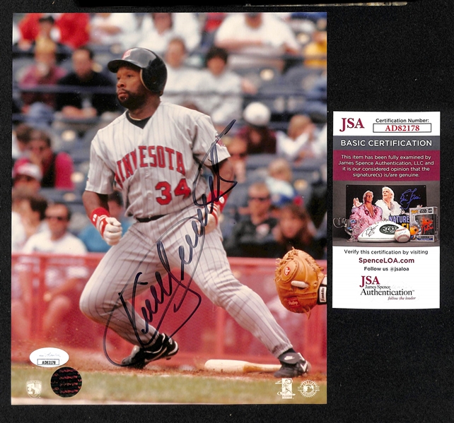 Kirby Puckett Signed 8x10 Twins Photo (JSA COA)