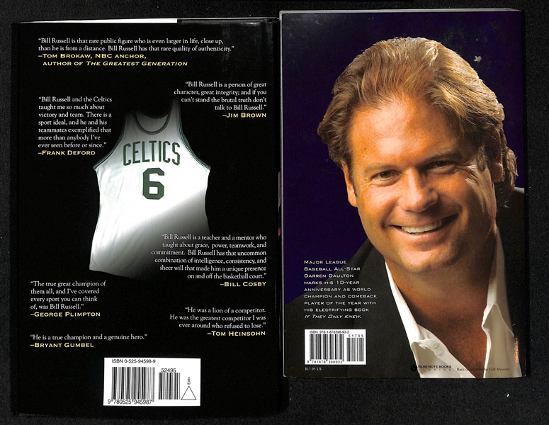 Bill Russell (Celtics) & Darren Daulton Signed Books (JSA Auction Letter) - Russell is Personalized To Nicholaus, Best Wishes