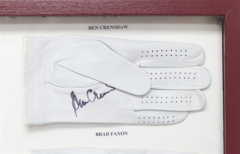 Six Player-Used Golf Gloves Signed by Ernie Els, VJ Singh, Nick Price, Brad Faxon, Paul Azinger, Ben Crenshaw (JSA Auction Letter)