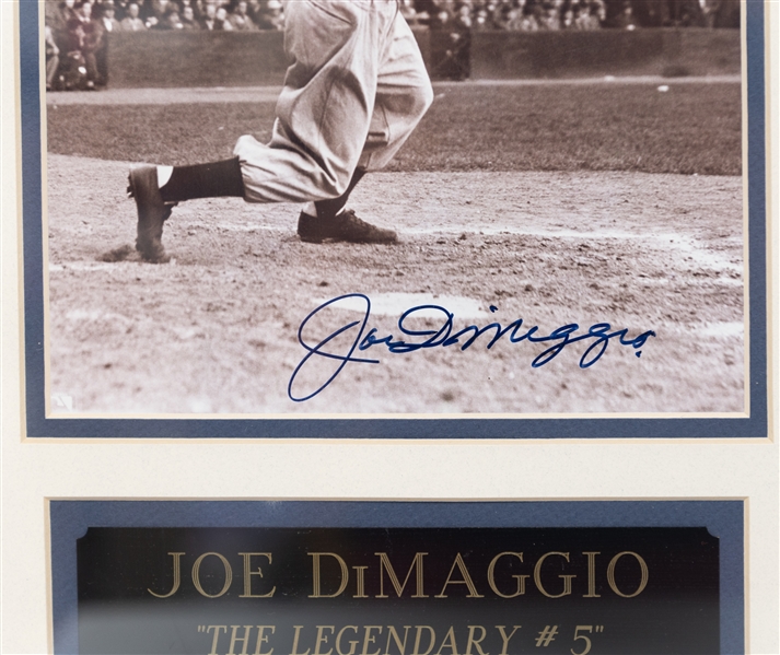 Joe DiMaggio Autographed Photo in a Framed/Matted Display - JSA Auction Letter