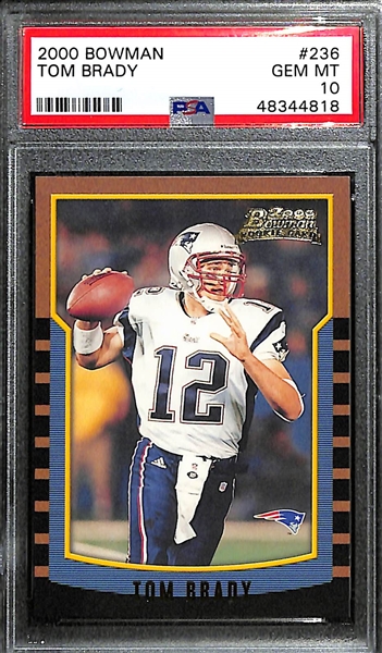 2000 Bowman Tom Brady Rookie Card #236 Graded PSA 10 GEM Mint