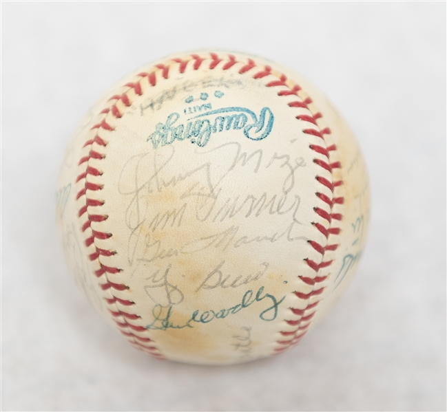 NY Yankees Old Timers Signed Baseball - 20 Signatures - w. Mantle, Maris, Berra, & Ford - JSA LOA