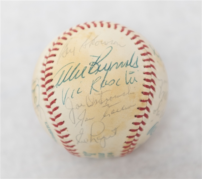 NY Yankees Old Timers Signed Baseball - 20 Signatures - w. Mantle, Maris, Berra, & Ford - JSA LOA