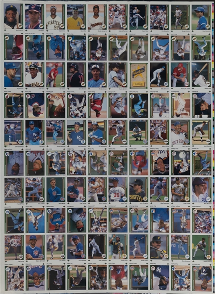 1989 Upper Deck Uncut Sheet (First 100 Cards) w. Ken Griffey Jr, Randy Johnson, & John Smoltz Star Rookie Cards