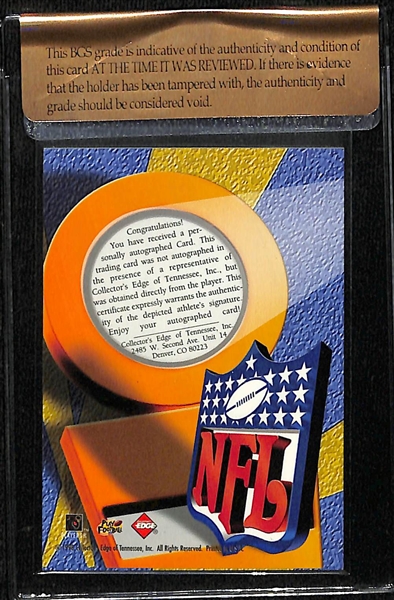 1998 Collector's Edge Peyton Manning  Autographed Rookie Card (Beckett Raw Review BGS 8)