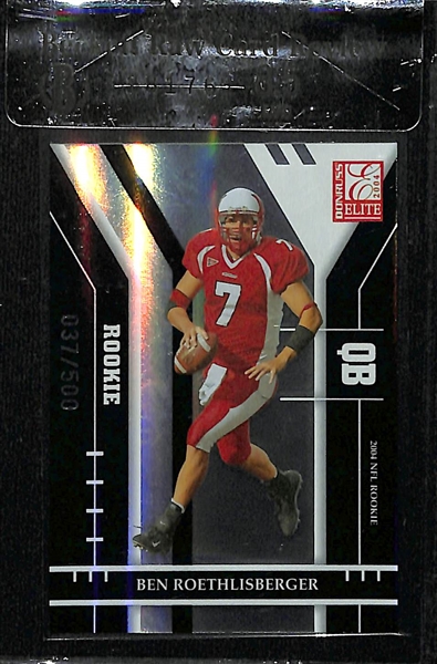 2004 Donruss Elite Ben Roethlisberger Rookie Card #ed 37/500 Graded BGS 8.5