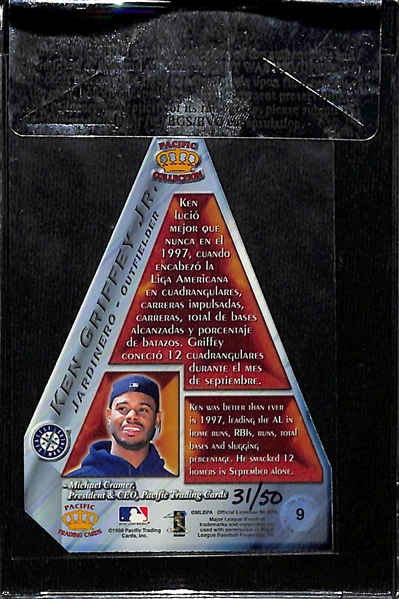 1999 Pacific Crown Royale Cramer's Choice Award Ken Griffey Jr. #ed 31/50 - Beckett Raw Review BGS 7