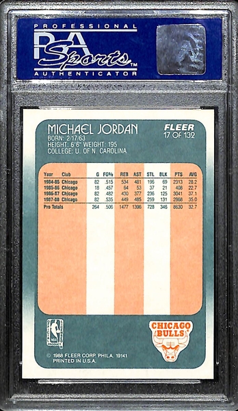 1988-89 Fleer Michael Jordan (3rd Year Fleer Card) #17 Graded PSA 8 (NM-MT) 