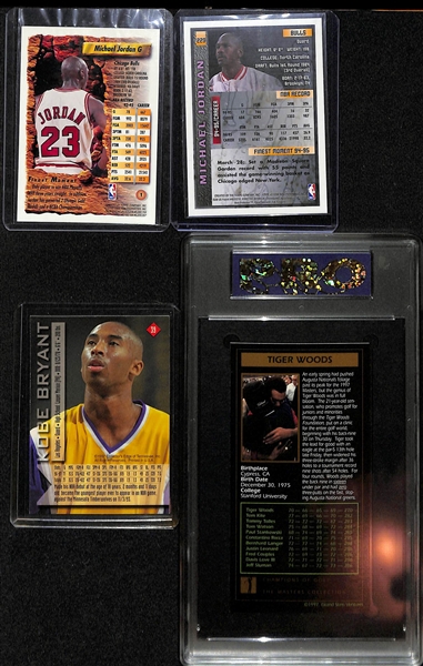 Michael Jordan, Kobe Bryant, Tiger Woods Lot w. 1993 Finest Jordan & 1997 Grand Slam Tiger Woods (Pro 10).