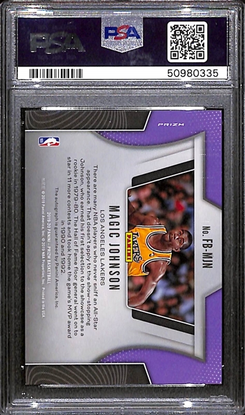 2019 Panini Prizm Magic Johnson Fast Break Autographs Graded PSA 9 Mint