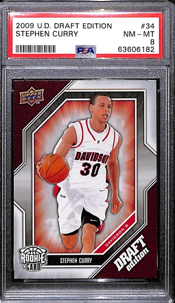 2009 Upper Deck UD Draft Edition Stephen Curry #34  Rookie Card PSA 8 NM-MT