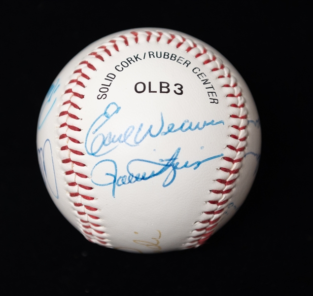 Lot of (3) Signed Baseballs (Barry Bonds, Sparky Anderson, & Multi-Signed w. Weaver, Fingers, +) - JSA Auction Letter