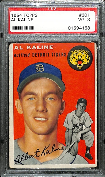 1954 Topps Al Kaline #201 Rookie Card Graded PSA 3 VG