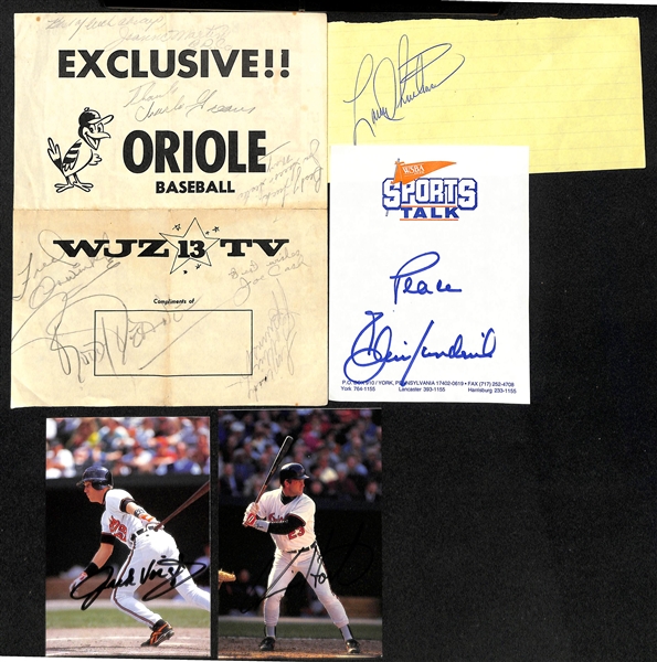 Lot of (13) Baseball Star Player Signed Photos/Prints/Cuts w. Pete Rose, Whitey Ford, Yogi Berra, More - JSA Auction Letter