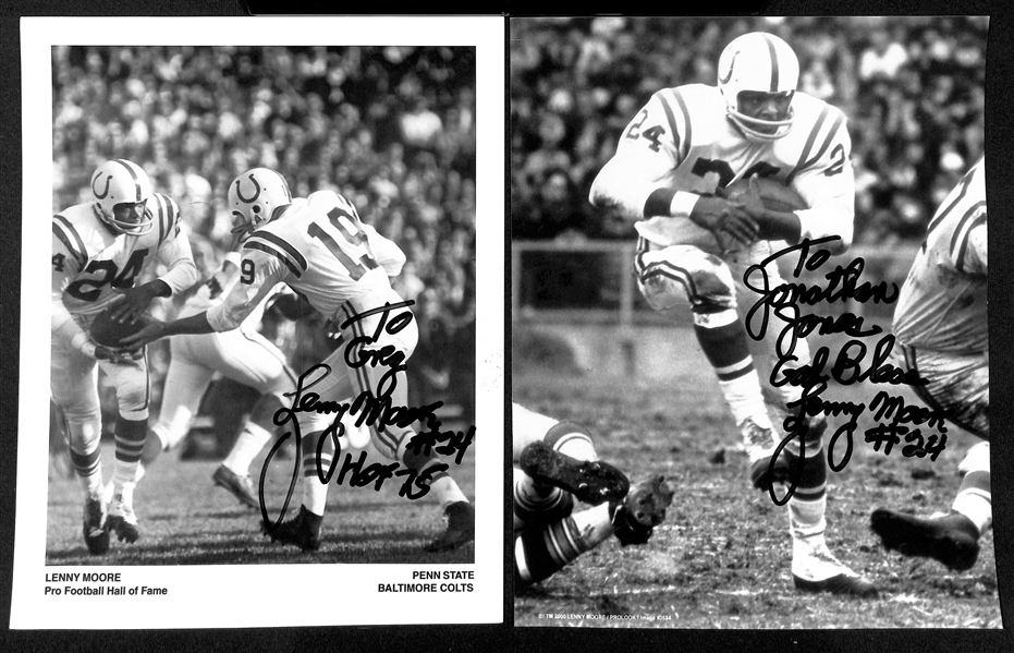 Lot of (9) Football & Basketball Signed Photos/Prints/Cuts w. (2) Johnny Unitas - JSA Auction Letter