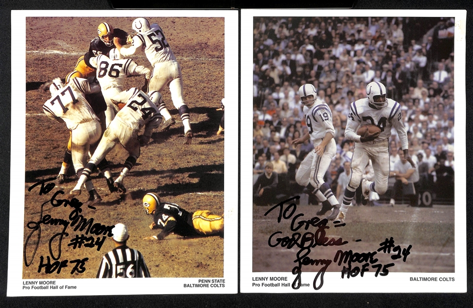 Lot of (9) Football & Basketball Signed Photos/Prints/Cuts w. (2) Johnny Unitas - JSA Auction Letter