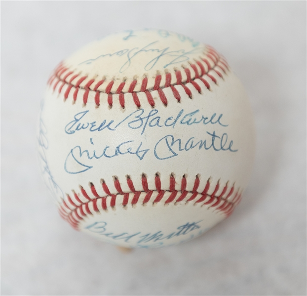 1953 Yankees Reunion Rawlings OAL Baseball (WS Champs) w. 16 Signatures inc. Mantle, Berra, Rizzuto, Ford, Mize, Martin, + (JSA Auction Letter)