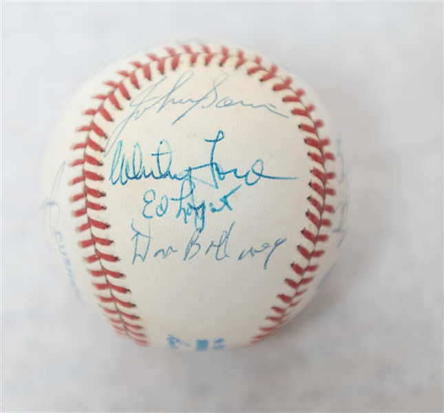 1953 Yankees Reunion Rawlings OAL Baseball (WS Champs) w. 16 Signatures inc. Mantle, Berra, Rizzuto, Ford, Mize, Martin, + (JSA Auction Letter)