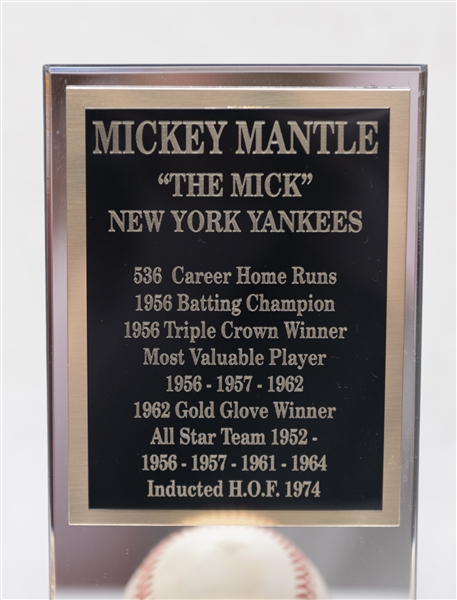 Mickey Mantle Signed Baseball & Display (JSA Auction Letter)