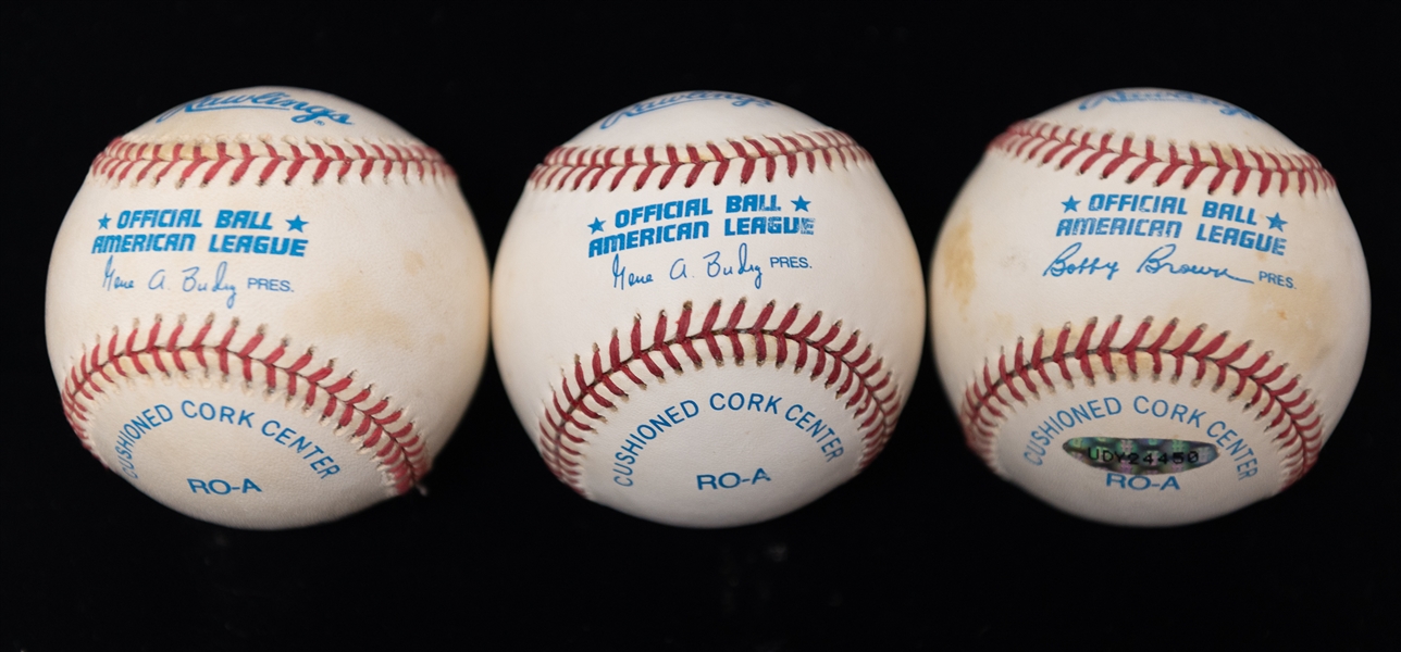 Lot of (3) Signed HOFer Baseballs Mariano Rivera, Brooks Robinson, Reggie Jackson (JSA Auction Letter)