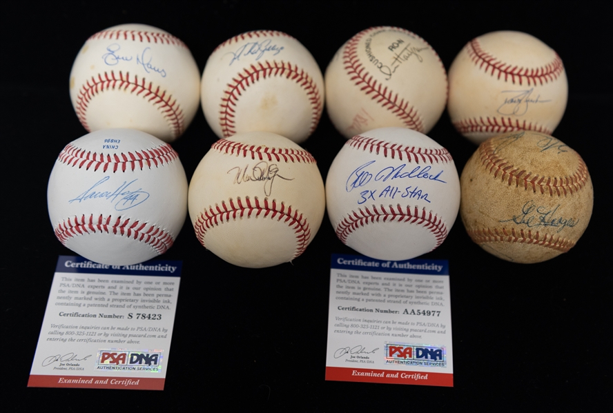 Lot of (8) Autographed Baseballs w. Nolan Ryan, Mark McGwire, and Others - JSA Auction Letter