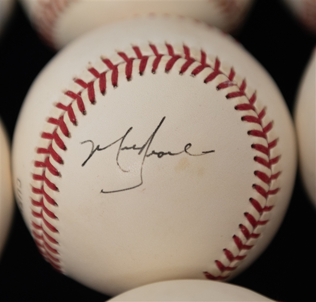 Lot of (9) Autographed Baseballs w. Mark Grace, Fred McGriff, Dave Stewart, Harold Baines, and Others (JSA Auction Letter)