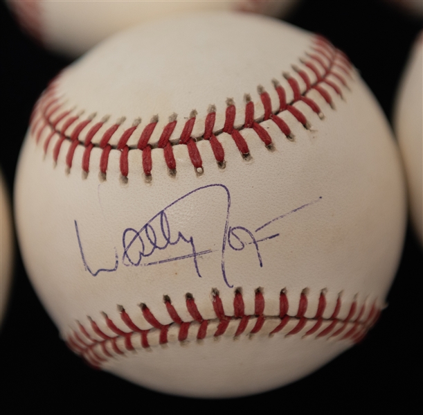 Lot of (9) Autographed Baseballs w. Mark Grace, Fred McGriff, Dave Stewart, Harold Baines, and Others (JSA Auction Letter)