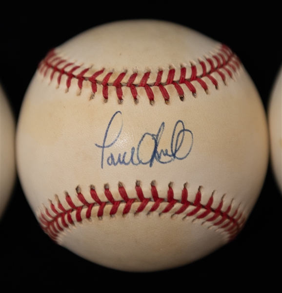 Lot of (4) Autographed Baseballs of Former Yankees w. Whitey Ford (JSA Auction Letter)