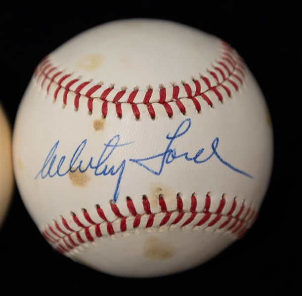 Lot of (4) Autographed Baseballs of Former Yankees w. Whitey Ford (JSA Auction Letter)