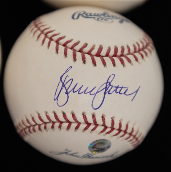 Lot of (4) HOF Autographed Baseballs w. Warren Spahn, Jim Palmer, F. Jenkins, and Bruce Sutter (JSA Auction Letter)