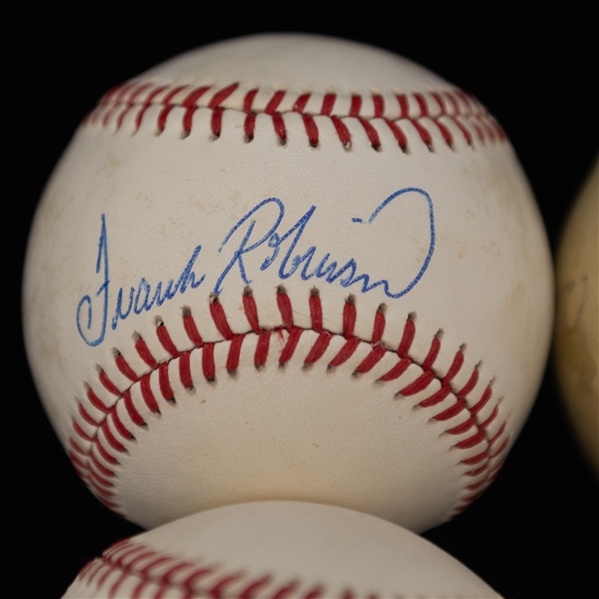 Lot of (4) Autographed Baseballs w. Stan Musial, F. Robinson, and Others (JSA Auction Letter)