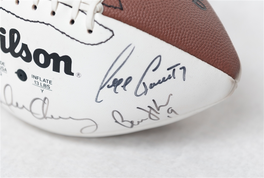 Wilson Panel Football Autographed by (15) w. Emmitt Smith, M. Allen, Young, Seau, Woodson, and Others (JSA Auction Letter)