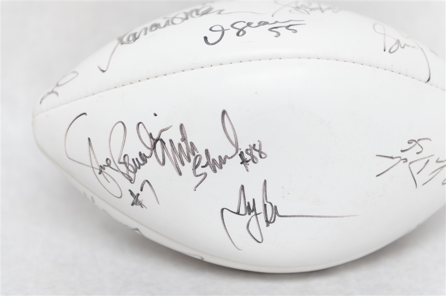 Wilson Panel Football Autographed by (15) w. Emmitt Smith, M. Allen, Young, Seau, Woodson, and Others (JSA Auction Letter)