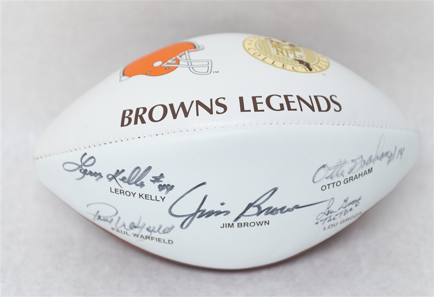 Cleveland Browns Legends Autographed Football w. Jim Brown, Otto Graham and (3) Others