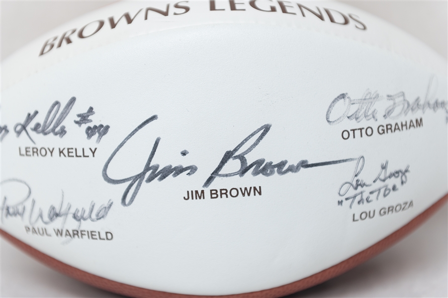Cleveland Browns Legends Autographed Football w. Jim Brown, Otto Graham and (3) Others
