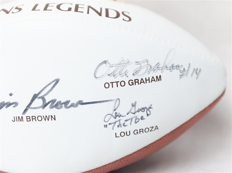 Cleveland Browns Legends Autographed Football w. Jim Brown, Otto Graham and (3) Others