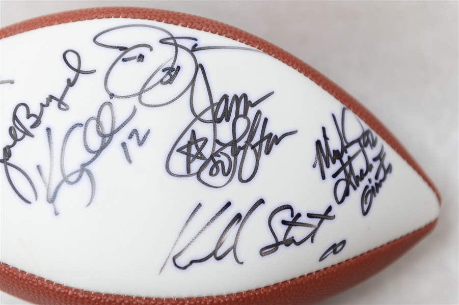 Lot of (2) Super Bowl XXXI Autographed Footballs w. (19) Total Autographs w. A. Manning, Harris, Upshaw, Landry, Many More!