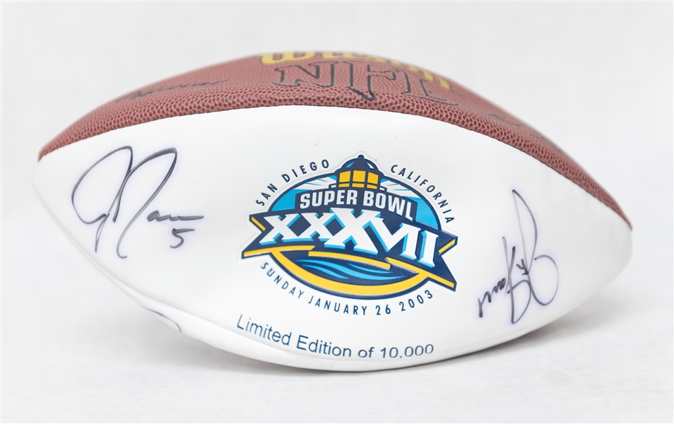 Lot of (3) Super Bowl Footballs w. a Total of (18) Signatures Including Namath, Hornung, Kelly and More