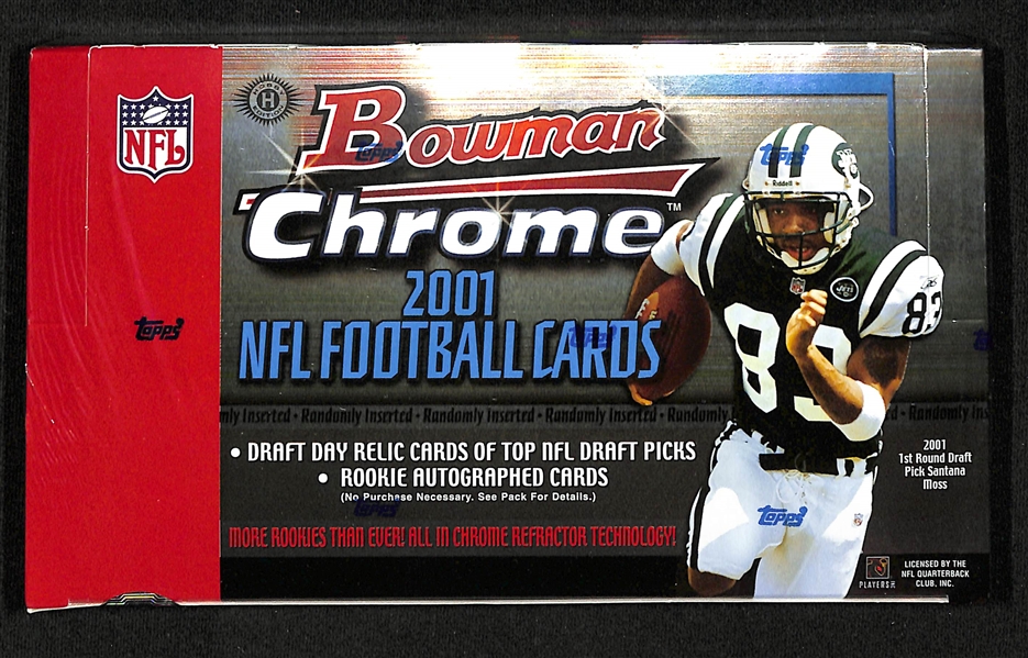2001 Bowman Chrome Football Factory Sealed Hobby Box (Drew Brees, L. Tomlinson Rookie Years)