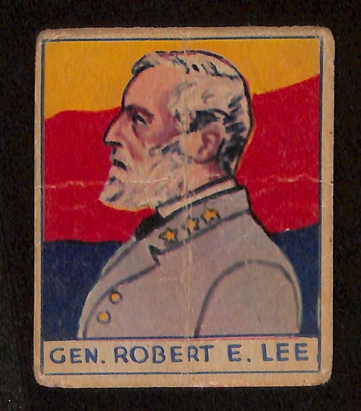 (3) 1930 American History R129  Cards (Lincoln, Lee, Grant), 1880s P.T. Barnum Sideshow Card, & 1930 Post Cereal General Custer