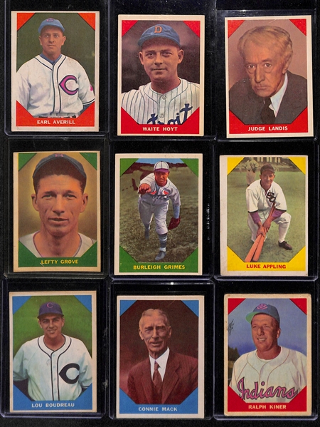 Lot of (75+) 1960 Fleer Baseball Cards w. Babe Ruth PSA 5 & Jimmy Foxx PSA 7, and many other stars!