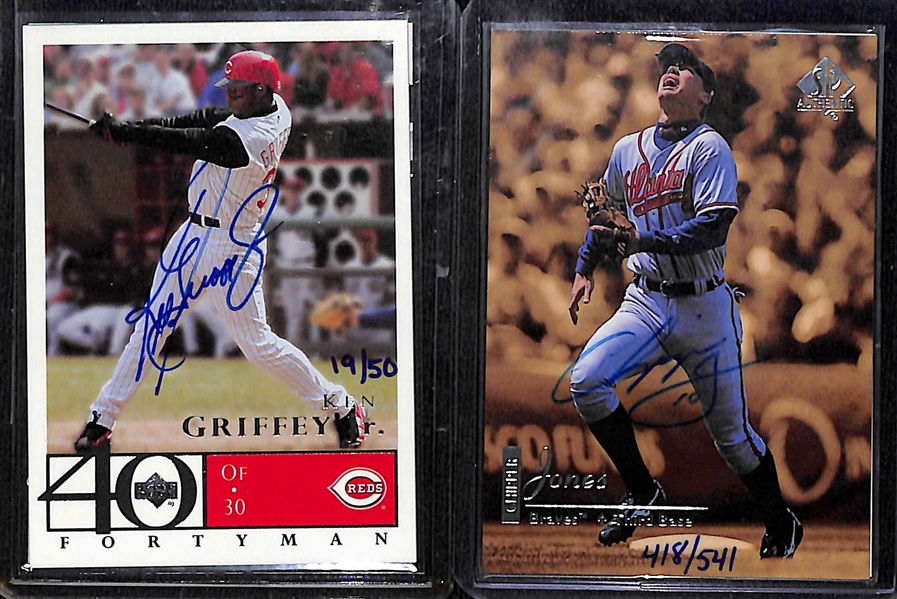 Ken Griffey Jr. and Chipper Jones Upper Deck Buy Back Autographed Cards (UD Cert.)